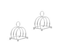 ULTECHNOVO 2 Pezzi Porta pane in acciaio inox inossidabile bancarella del pane griglia per il pane organizzatore di brindisi cremagliera spazio griglia porta toast portapane da cucina Silver