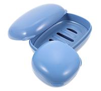 ULTECHNOVO 2 pezzi Portasapone da Viaggio con Scatola Portatile Blu Quadrato e Supporto Durevole per Solido e Doccia Vassoio per Oggetti