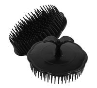 ULTECHNOVO 2 pezzi Spazzola Massaggiante per Capelluto Nera Maneggevole per Shampoo e Pulizia Delicata Resistente e Ergonomica per Bagno Quotidiano