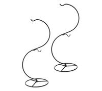 ULTECHNOVO 2 Pezzi Supporto Sospeso per Piante Aeree in Ferro Porta Addobbi con Base Stabile Espositore Terrari e Gancio Decorativo per Natale Halloween e Eventi