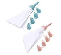 ULTECHNOVO 2 Set Borsa da Pasticceria in PP e Silicone per Decorare Torte | Interno Liscio a Flusso Regolare, Esterno Antiscivolo Testurizzato, per Fiori e Motivi, Lezioni Colore Casuale