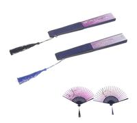ULTECHNOVO 2 Set Stile Giapponese E Fan Nozze Piccolo Ventaglio Pieghevole Mano Fan delle Decorazioni per Feste con Ventagli Pieghevoli Ventola Pieghevole Seta 2 Pezzi*2