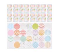 ULTECHNOVO 20 fogli Etichette Rinforzo Adesive per Buchi Carta Protezione per Cartelle Pacchi con Design Geometrico per Quaderni Raccoglitori e Documenti Decorativi