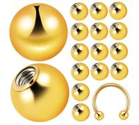 ULTECHNOVO 20 pezzi Dorate in Acciaio Inossidabile Elementi Spacer per Bracciali Fai da Te Sfere Eleganti per Gioielli da Corpo e Piercing Labbro