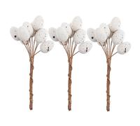 ULTECHNOVO 27 Pezzi Decorazioni di Primavera Uova Bianche in Plastica e Ferro per Ramo Decorativo e Festa Primaverile, Rami Uova Puntinate per Decorazione