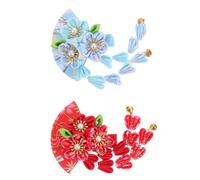 ULTECHNOVO 2pezzi Fermaglio Per Geisha in Stile Giapponese Accessorio Per Fatto Mano Kimono Vintage Con Fiori Giapponesi