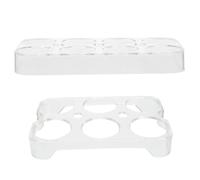 ULTECHNOVO 2pezzi Vassoi per Uova da Frigorifero in Plastica Organizer per Uova Multi-griglia Contenitori per Frigorifero Impilabili Portauova per Conservazione Salvaspazio