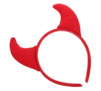 ULTECHNOVO 3 Pezzi Cerchietto Corna da Demone Rosso per Halloween, Accessorio Leggero in Plastica e Tessuto, per Costumi e Feste a Tema Cosplay