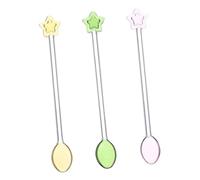 ULTECHNOVO 3 Pezzi Cucchiai da e Tè con Lungo Design Stella per Dessert Cocktail Yogurt e Appetizer Facili da e Resitenti Al Calore