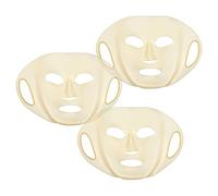 ULTECHNOVO 3 Pezzi Maschera Viso Copertura Idratante in Silicone Oro Riutilizzabile Lavabile e Resistente per Mantenere L'umidità per Trattamenti Skincare