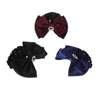 ULTECHNOVO 3 Pezzi Rete per Chioma Professionale Fiocco e Metallo, Copricapo Elegante per Donne, Facile da Mantenere, per Ospedale e Danza Balletto
