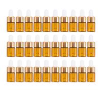 ULTECHNOVO 30 Pezzi Arancia Bottiglia Contagocce Mini da 2ml in Vetro | Formato da Viaggio, Visione Traslucida, Protegge L'olio Essenziale Dai Raggi Uv, Contagocce
