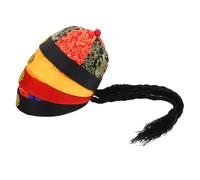 ULTECHNOVO 4 Cappelli da Uomo Antico con Trecce, Cappello Dell'imperatore Cinese Vintage per 2-10 Mesi, Copricapo Reale per Feste, Cosplay e Spettacoli a Tema