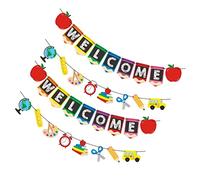 ULTECHNOVO 4 pezzi Banner per La Scolastica Decorazione per Scuola Striscione Festone per Aula e Feste Scolastiche per Accogliere Studenti e Insegnanti