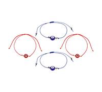 ULTECHNOVO 4 Pezzi Bracciale Occhio Turco Intrecciato da Donna in Corda Blu e Vetro Protezione dal Malocchio e Decorazione per Polso Elegante e Resistente Colore Casuale