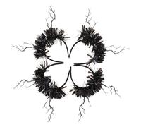 ULTECHNOVO 4 Pezzi Cerchietto per Halloween in Plastica e Tessuto Nero Design Gotico e Ramo D'albero Secco, Leggero e Confortevole per Feste e Occasioni Festive