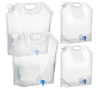ULTECHNOVO 4 Pezzi Contenitore D’Acqua Pieghevole 10l in PE con Beccuccio | Escursioni e Campeggio, Maniglia Portatile, Salva Spazio, Trasporto Facile nello Zaino