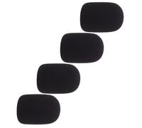 ULTECHNOVO 4 Pezzi Copertura in Spugna per Microfono Headset e Portatile, Protezione Antivento e Riduzione Rumore, Adatta per Podcast e Live Streaming, Colore Nero, Set
