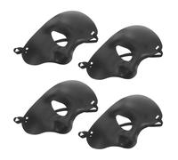 ULTECHNOVO 4 Pezzi Maschera Veneziana Cinturino Elastico Preinstallato Nera Mezza Faccia in Plastica Design Vintage Elegante e Comfort lungo Termine Uomo per Feste in Maschera e Cosplay