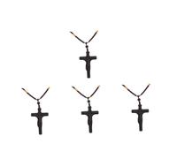 ULTECHNOVO 4 Pezzi Mestiere Croce Di Legno Semplice Nome Cattolico Collana Per Le Donne Incidere Pendente Soltanto Ciondolo Per Le Donne Arredamento Poliestere Light Brown