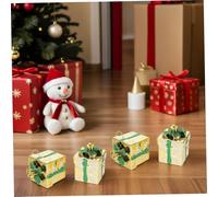 ULTECHNOVO 4 Pezzi Mini Gift Box Hanging Ornaments Handpainted Christmas Tree Decorations For Holiday Parties Festive Window And Retail Displays Reusable Seasonal Decor