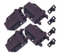 ULTECHNOVO 4 Pezzi Push Catch Latch, Bounce Door Latch, Chiusura Automatica a Molla in Abs Marrone per Armadio e Cassetto, Facile da Usare, Design Ergonomico