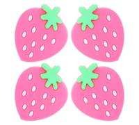 ULTECHNOVO 4 Pezzi Smorzatore Vibrazioni in Silicone Rosa | Forma Fragola, Compatto e Decorativo, per Campo Indoor e Racquetball, Adatto per Allenatori