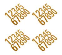ULTECHNOVO 4 Set Adesivi Numerici Riflettenti Gialli per Porte e Cassette Postali, Impermeabili in Materiale Pet, Numeri da 0 a 9 per Indirizzi Civici e Segnaletica Esterna