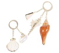 ULTECHNOVO 5 pezzi Portachiavi Conchiglia Naturale Pendenti Artigianali Resistenti Accessori per Chiavi Auto Borse e Sacchetti per Amanti del Mare Spiaggia