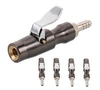 ULTECHNOVO 5 Set Di Adattatori Per Tubi Dell'Aria Mandrini Ad Aria Per Impieghi Gravosi Tubi Flessibili Per Gonfiaggio Pneumatici Manometro Per Impieghi Gravosi Con Bloccaggio