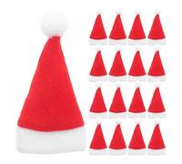 ULTECHNOVO 50 Pezzi Mini Cappelli di Natale Rossi Spazzolato per Bottiglie di Vino e Bambole, Copricapo Festivo e Decorazione Natalizia la Casa e Lavoretti Creativi