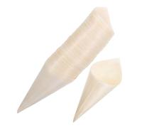 ULTECHNOVO 50pezzi Coni di Legno per Alimenti Coni Monouso per Salumi e Snack e Buffet per Gelato e Dessert e Party e Riunioni e Degustazione