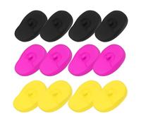 ULTECHNOVO 6 paia Paraorecchie in Silicone Riutilizzabili per Tintura Capelli Protezione Termica e Chimica Ergonomiche per Uso Salone e Casa Nero Giallo