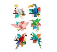 ULTECHNOVO 6 Pezzi impiccagioni di Pappagallo di Carta Ornamenti Decorazioni Favo sospeso Tropicale Giungla Ghirlanda di striscioni per Feste hawaiane Ritagli di Carta Uccelli