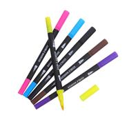 ULTECHNOVO 6 Pezzi Pennarelli Alimentari Commestibili Doppia Punta per Dolci e Biscotti con Punta Fine 0,4mm e Pennello 1-4mm in Plastico, per Decorazione Casa e Pasticceria
