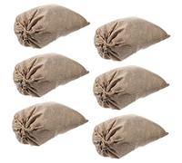 ULTECHNOVO 6pezzi Sacchetti in Lino Riutilizzabili Coulisse per Verdure Sacchetti Multifunzione in Lino per Radici e Patate Resistenti per Conservazione di Frutta e Verdura