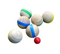 ULTECHNOVO 7 Pezzi Bocce in Legno Stile Francese, Superficie Liscia | Gioco All’aperto e Spiaggia, Legno senza Bave, per Genitori, Palline Rotolanti Colore Casuale
