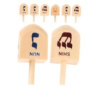 ULTECHNOVO 8 Pezzi Giocattolo Trottola Dreidel Giocattoli a Trottola Decorazioni Di Hanukkah Coperto Trottola in Legno Giocattoli Di Hanukkah Di Legno