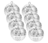 ULTECHNOVO 8 Pezzi Palla da Discoteca Sfera Specchiata Argento, Decorazione da Appendere Effetto Glitter per Feste e Compleanno