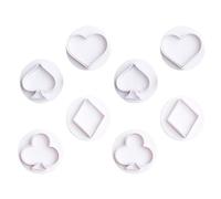 ULTECHNOVO 8pezzi Stampi Biscotti Forma di Carte da Gioco in Plastica Alimentare Strumento per Goffratura Torte e Biscotti Fai da Te Tagliabiscotti con Liscio per Dolci Cupcake e Pasticceria