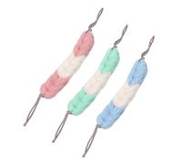 ULTECHNOVO Asciugamano da Bagno Esfoliante a Doppio Laccio, 3 Pezzi, e Resistente per Massaggi e Pulizia Schiena, Accessorio Bagno per Doccia e Cura Corpo Quotidiana, Colore Colore Casuale