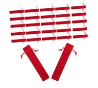ULTECHNOVO Astuccio Portapenne in Velluto Rosso Coulisse, Custodia Portapenne Tascabile da 25 Pezzi per Studenti e Ufficio, Organizer per Penne e Pennarelli Spazio Ampio e Chiusura Sicurezza