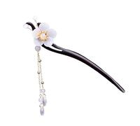 ULTECHNOVO Bacchetta Capelli Stile Etnico in Legno Scuro con Nappa Vintage Forcina per Chignon Elegante Donna Accessorio Tradizionale Cinese Resistente e Raffinato