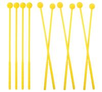 ULTECHNOVO Bacchette per Percussioni per 10 Pezzi in Plastica Gialla per Tamburi a Lingua Xilofono Marimba e Glockenspiel Leggere e Resistenti per Performance Musicali e Didattica