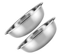 ULTECHNOVO Bacinella Multiuso 2 Pezzi in Acciaio 27 Cm per Lavare Verdure e Mescolare Frutta Insalata Ciotola Rotonda Cucina Bordo Allargato Facile da Pulire