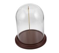 ULTECHNOVO Base di Legno per Decorazioni con Supporto Orologio e Teca in Vetro Trasparente a Cupola per Esposizione Vintage di Orologi da Tasca con Struttura Indipendente
