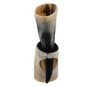 ULTECHNOVO Bicchiere da Bere in Corno Bue con Supporto Tazza da Viking per Uomo papà Coppa e Resistente per Amanti del Mead