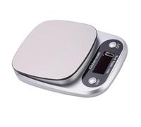ULTECHNOVO Bilancia da Cucina Digitale Piccola Portatile in Acciaio Inossidabile con Display Retroilluminato Bilancia Elettronica Multifunzionale per Caffè e Dolci Senza Batteria Argento