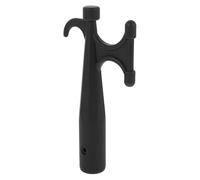 ULTECHNOVO Boat Hook e Lifeboat Hook Head, Puntale in Plastico Nero a Doppia Testa, con Foro Inferiore da 25,4 mm, per Navigazione e Camping