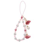 ULTECHNOVO Bracciale Decorativo per Cellulare Cristallo Rosa e Perline, Cordino Antismarrimento per Uso Quotidiano, Regalo per Amici e Famiglia